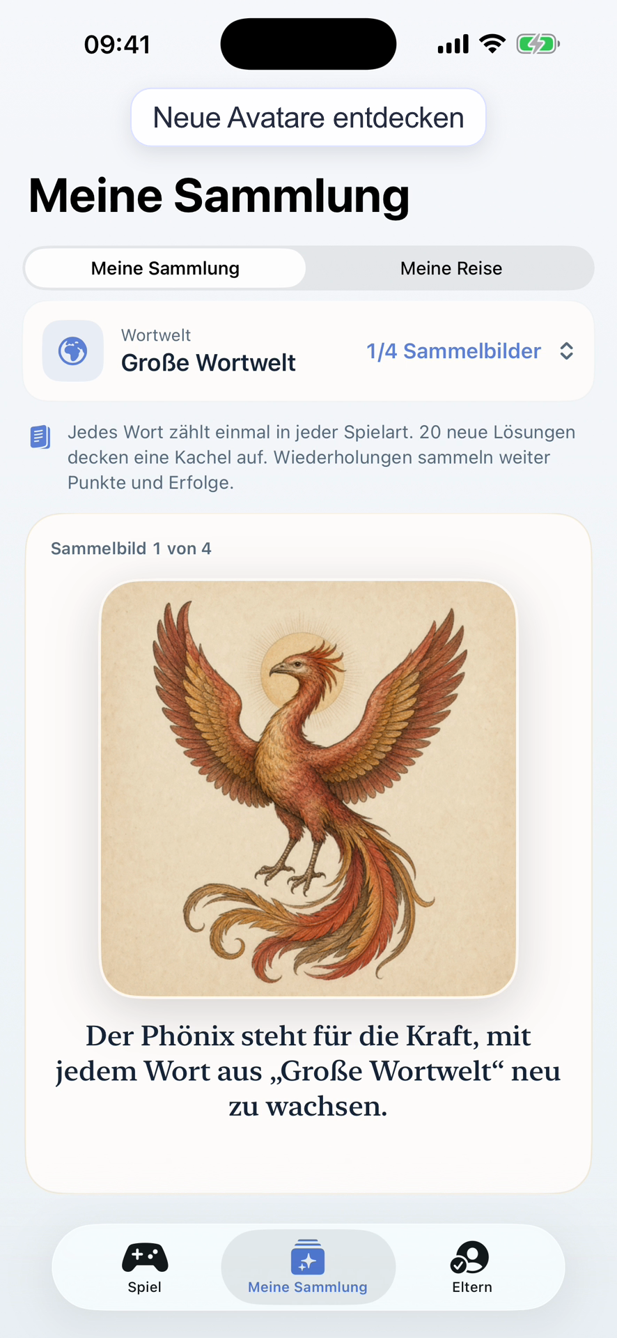 Freigeschaltetes Phönix-Sammelbild in Besser Lesen