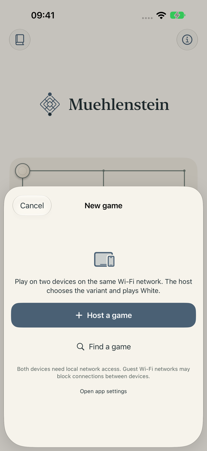 Offer or find a game on the same Wi-Fi network