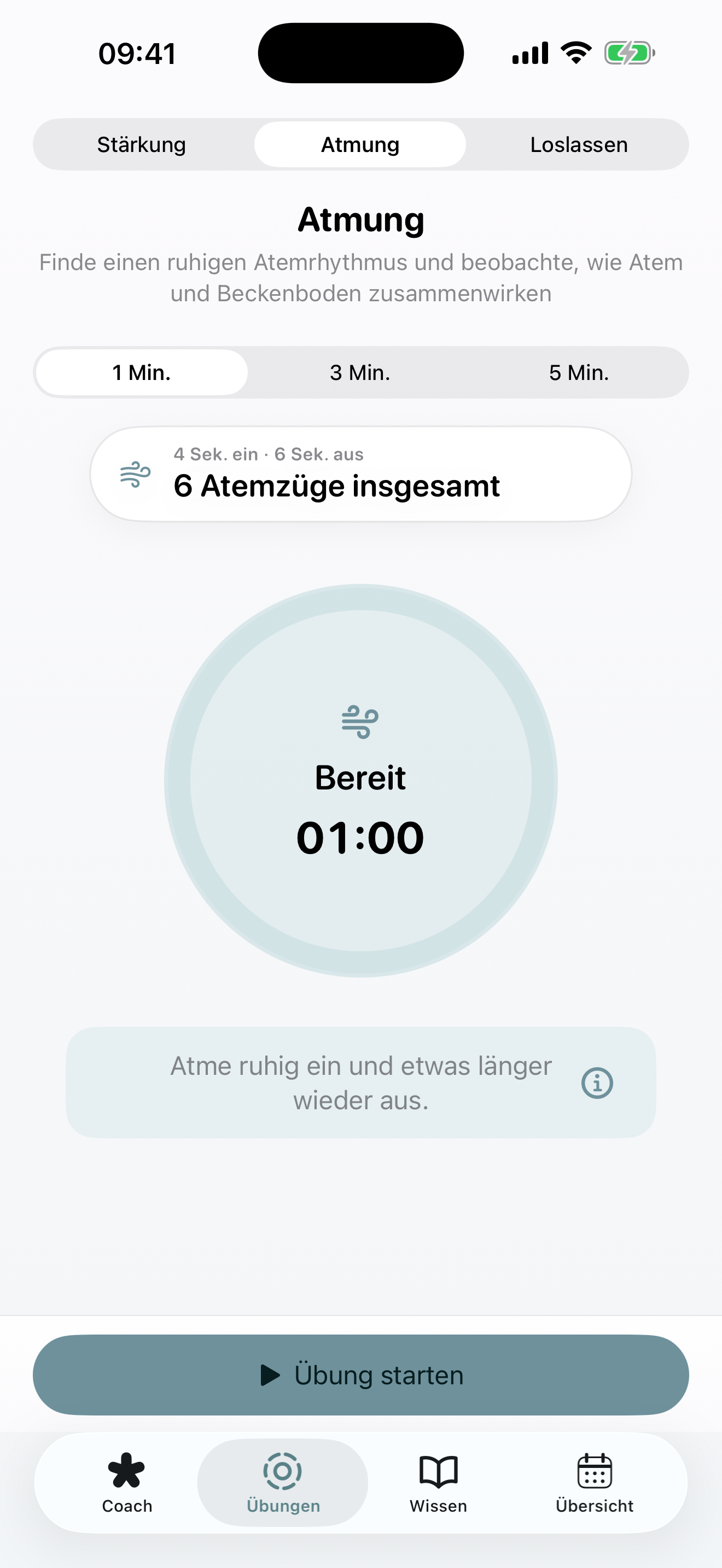 Guided breathing session with a calm visual rhythm